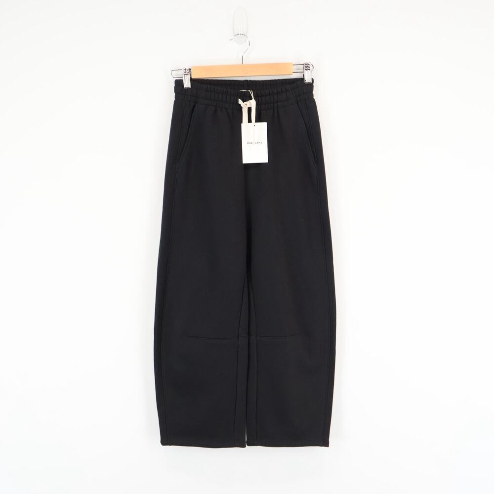 Everlane The Luxe Fleece Barrel Laid Back Sweatpant Black Size XXS NWT - Picture 2 of 8